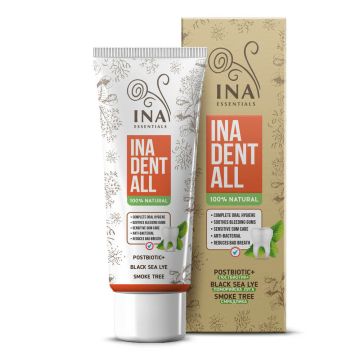 Ina Dent-All Натурална паста за зъби със смрадлика, поморийска луга и постбиотик 75 мл