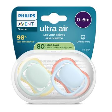 Avent Ultra Air Ортодонтична залъгалка момче 0-6М x 2 броя