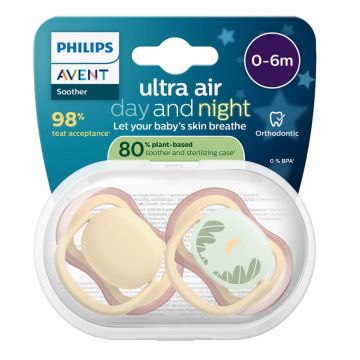 Avent Ultra Air Ортодонтична залъгалка нощна звезда 0-6М x 2 броя