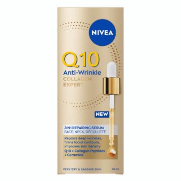 Nivea Q10 Anti-Wrinkle Collagen Expert 3в1 Серум с колагенови пептиди за много суха и отпусната кожа 30 мл