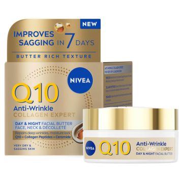 Nivea Q10 Anti-Wrinkle Collagen Expert Масло за лице за много суха и отпусната кожа 50 мл