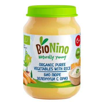 BioNino Био пюре ориз със зеленчуци 6М+ 190 г