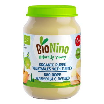 BioNino Био пюре пуешко месо със зеленчуци 6М+ 190 г