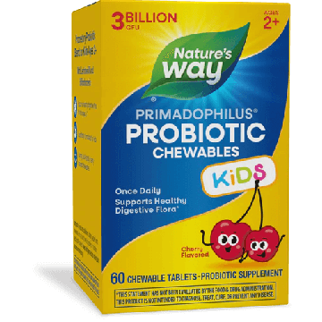 Nature's Way Primadophilus Kids Cherry Пробиотик за деца 3 млрд. активни пробиотици череша х 60 дъвчащи таблетки