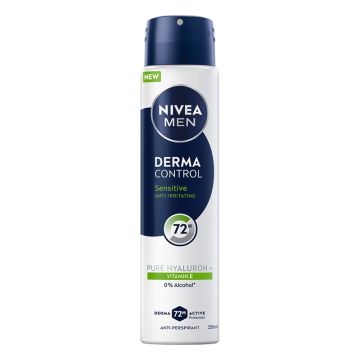  Nivea Men Derma Control Sensitive Део спрей против изпотяване за мъже 250 мл