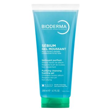 Bioderma Sebium Измиващ гел за комбинирана и мазна кожа 200 мл Туба 