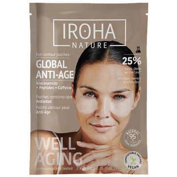 Iroha Nature Биоразградими пачове за очи с ниацинамид и пептиди 1 чифт