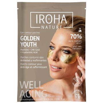 Iroha Nature Изглаждащи пачове за очи с 24К злато и пептиди 1 чифт