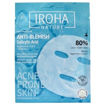 Iroha Nature Биоразградима лист маска за проблемна кожа със салицилова киселина 
