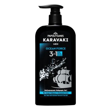 Душ гел Karavaki men Ocean Force 550 мл Papoutsanis