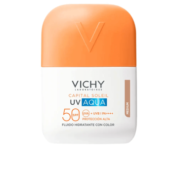 Vichy Capital Soleil UV Aqua Слъцезащитен тониран флуид за лице SPF50 50 мл Среден нюанс