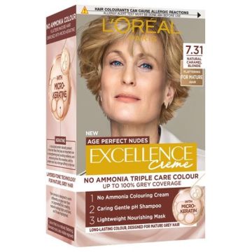 L’Oreal Excellence Creme Age Perfect Nudes Безамонячна боя за коса, цвят 7.31 Linen Blond