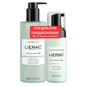 Lierac Cleanser Мицеларна вода 400 мл + Почистваща пяна 150 мл Комплект