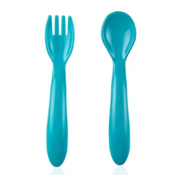 BabyJem Комплект виличка и лъжичка син