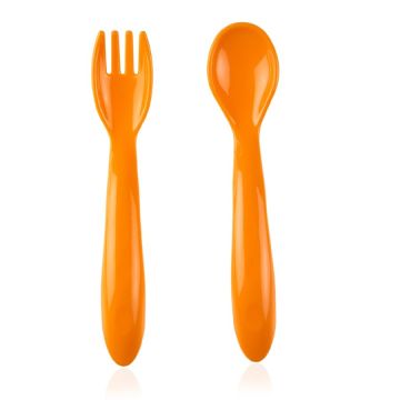 BabyJem Комплект виличка и лъжичка оранж