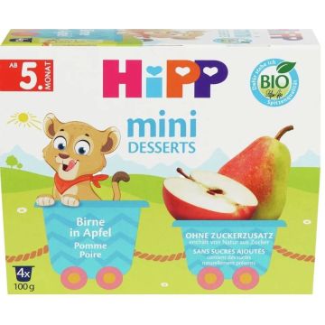 Hipp Био десерт Круши и ябълки 5М+ 4 х 100 г