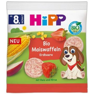 Hipp Био Царевични бисквити с вкус на Ягода 8М+ 23 г