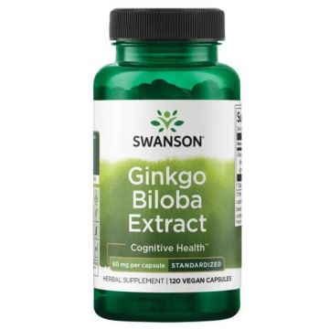Swanson Ginkgo Biloba Extract Standardized Гинко Билоба стандартизиран екстракт 60 мг х 120 капсули