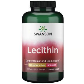 Swanson Lecithin Non-GMO Лецитин без ГМО 520 мг х 250 софтгел капсули