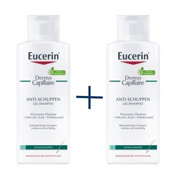 Eucerin DermoCapillaire Гел-шампоан против мазен пърхот 250 мл х 2 бр Комплект