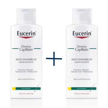 Eucerin DermoCapillaire Гел-шампоан против сух пърхот 250 мл х 2 бр Комплект