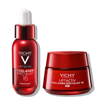 Vichy Liftactiv Collagen Specialist 16 Bonding Серум за лице 30 мл + Vichy Liftactiv Collagen Specialist 16 Дневен крем за лице против бръчки за всеки тип кожа 50 мл Комплект