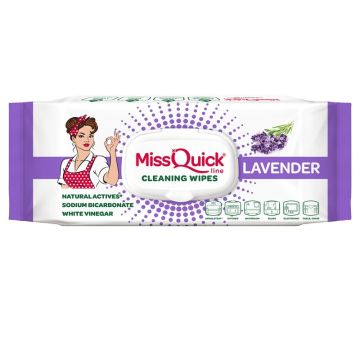 Miss Quickline Универсални почистващи влажни кърпи, лавандула 80 бр