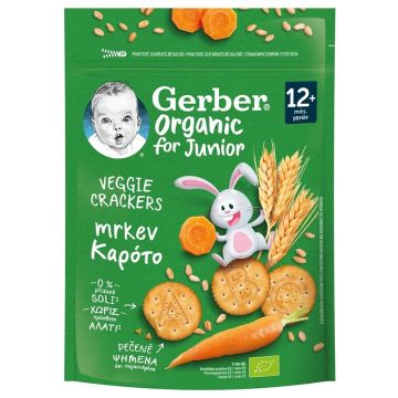 Gerber® Organic Крекери пшеничени с морков 12+М 100 гр