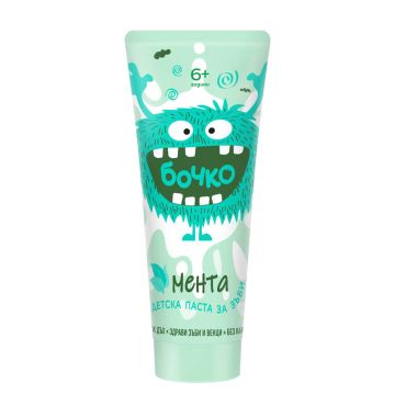 Бочко Детска паста за зъби с аромат на мента 6+ години 75 мл