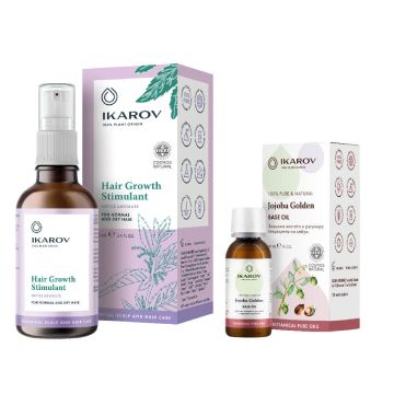 Ikarov Стимулант за растеж на косата с абсолю от коприва 100 мл + Ikarov Mасло от жожоба 30 мл Комплект