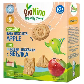 BioNino Био бебешки бисквити с ябълка 10М+ 100 г