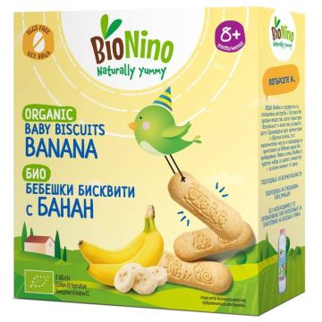 BioNino Био бебешки бисквити с банан 8М+ 100 г