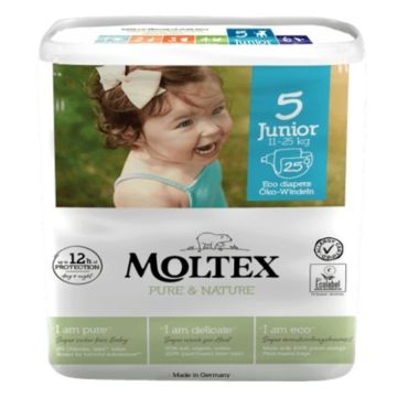 Moltex Junior Пелени за бебета №5 еко 11-25 кг х 25 бр