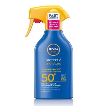 Nivea Sun Protect & Moisture Хидратиращ слънцезащитен спрей SPF50+ 250 мл