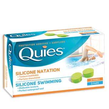 Quies Aqua Тапи за уши за плуване, силиконови, многократни, за възрастни х 6 бр