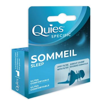 Quies Sommeil Sleep Тапи за уши 24 dB, многократни, с филтър, за възрастни х 2 бр
