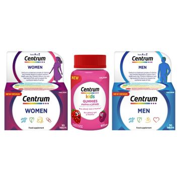 Centrum Men A-Z за мъже +Centrum Women A-Z + Centrum Kids Ягода и малина Комплект