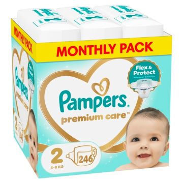 Пелени Pampers Premium Care Monthly pack Размер 2, 246 бр