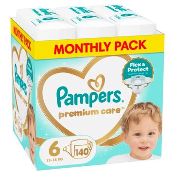 Пелени Pampers Premium Care Monthly pack  Размер 6, 140 бр