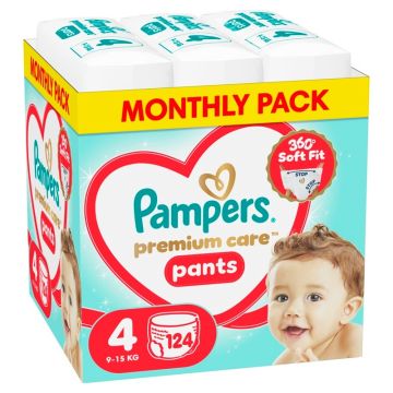 Pampers Premium care Monthly pack Пелени-гащички Размер 4, 124 бр