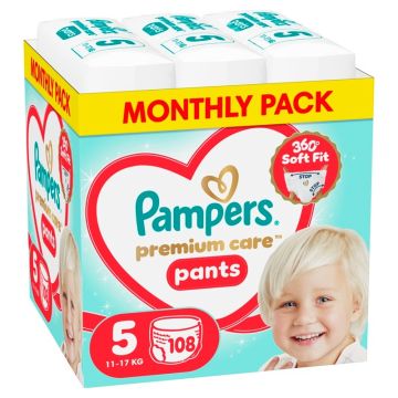 Pampers Premium care Monthly pack Пелени-гащички Размер 5, 108 бр
