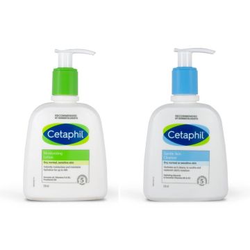 Cetaphil Нежна почистваща емулсия за лице и тяло за суха, нормална или чувствителна кожа 236 мл + Хидратиращ лосион за лице и тяло за суха, нормална и чувствителна кожа 236 мл Комплект