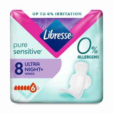 Libresse Pure Sensitive Ultra Night Нощни дамски превръки х 8 бр.