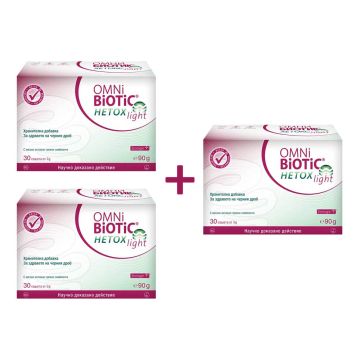 Omni Biotic Hetox Light За здравето на черния дроб 3 гр 30 сашета 2+1 Подарък