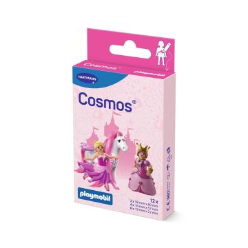 Hartmann Cosmos Playmobil Детски водоустойчив пластир, розов, 3 размера 12 бр