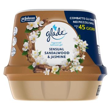 Glade Сандалово дърво и жасмин гел ароматизатор за баня 180 г