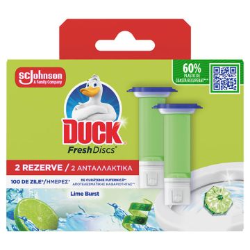 Duck Fresh Discs Гел дискове за тоалетна чиния Lime 2 х 36 мл Пълнител