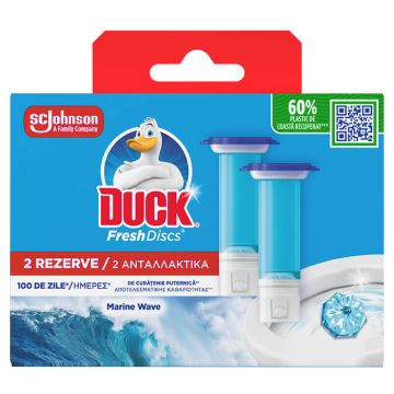 Duck Fresh Discs Гел дискове за тоалетна чиния Marine Wave 2 х 36 мл Пълнител