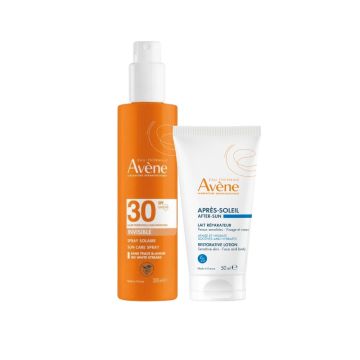 Avene Sun Слънцезащитен спрей за чувствителна кожа SPF30 200 мл + Възстановяващ лосион след слънце 50 мл Комплект 