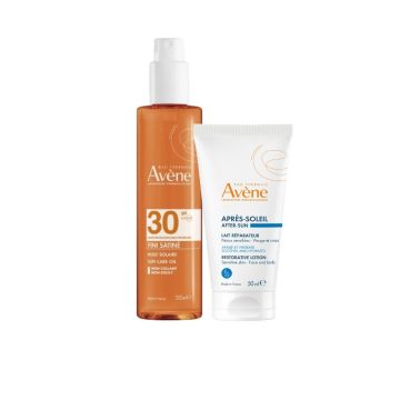 Avene Слънцезащитно олио SPF30 200 мл + Възстановяващ лосион след слънце 50 мл Комплект 